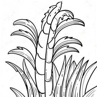 Tall Green Cornstalk Coloring Page | Cornstalk 塗色頁