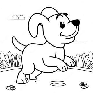 Max the Dog Playing Fetch Coloring Page | Secret Life of Pets 塗色頁