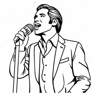 Famous Singer on Stage Coloring Page | Realistic Celebrity 塗色頁
