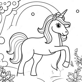 Unicorn Fantasy Scene Coloring Page | Unicorn for Adults 塗色頁