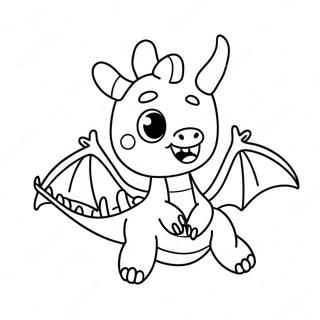 Kawaii Cute Dragon Flying Coloring Page | Mythical Creatures Kawaii Cute Dragon 塗色頁