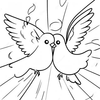 Colorful Pentecost Doves Coloring Page | Pentecost 塗色頁