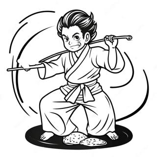 Tanjiro Kamado in Action Coloring Page | Demon Slayer Manga Panels 塗色頁