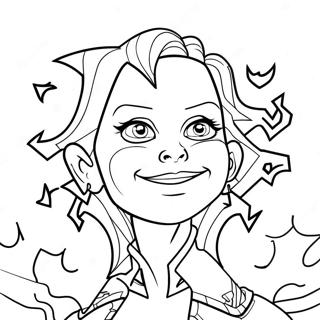 Frankie Stein with Lightning Bolts Coloring Page