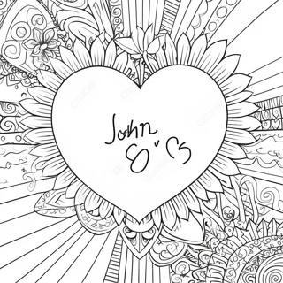 Colorful John 3:16 Heart Design Coloring Page | John 3:16 塗色頁