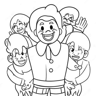 Happy Ronald McDonald with Friends Coloring Page | Ronald McDonald 塗色頁