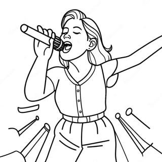 Lainey Wilson Singing on Stage Coloring Page | Lainey Wilson 塗色頁
