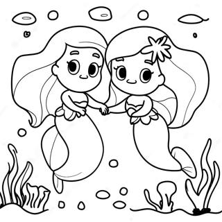 Ariel and Melody Underwater Adventure Coloring Page | Ariel and Melody 塗色頁