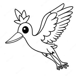 Stork Flying with Baby Coloring Page | Stork 塗色頁