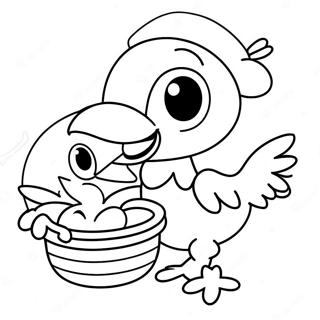Cute Stork Delivering Baby Coloring Page | Stork 塗色頁