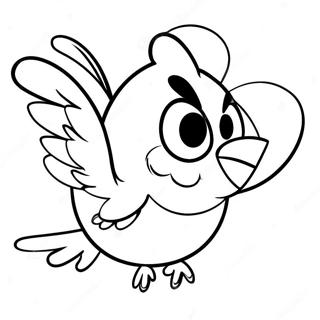 Red Angry Bird Flying Coloring Page | Angry Birds 2 塗色頁