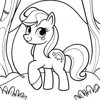 Sunset Shimmer in Magical Forest Coloring Page | Sunset Shimmer Equestria Girl 塗色頁