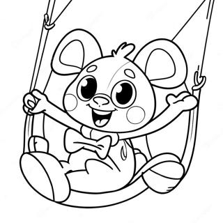 Funny Spider Ham Swinging Coloring Page | Spider Ham 塗色頁