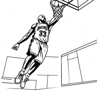 Shaquille O'Neal Dunking Coloring Page
