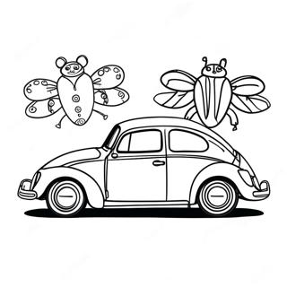VW Bug Classic Car Coloring Page | VW Bug 塗色頁