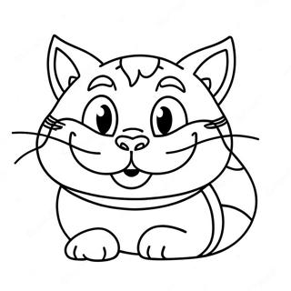 Smiling Cheshire Cat Coloring Page | Cheshire Cat 塗色頁