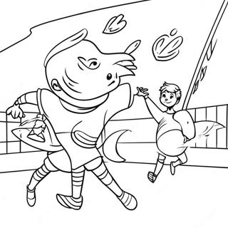Charming Quidditch Match Coloring Page