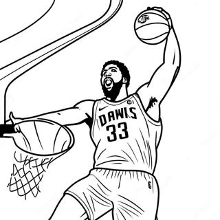 Anthony Davis Dunking Basketball Coloring Page | Anthony Davis 塗色頁