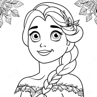 Elsa with Snowflakes Coloring Page | Frozen Disney Princess 塗色頁