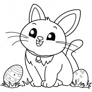 Easter Cat Coloring Page | Easter Cat 塗色頁