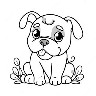 Cute Bulldog Puppy Coloring Page | Bulldog 塗色頁