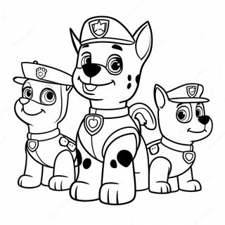 Charming Paw Patrol Characters Coloring Page | Paw Patrol Valentine 塗色頁