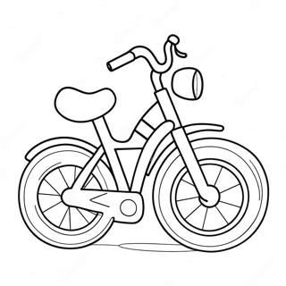 Cute Cartoon Bike Coloring Page