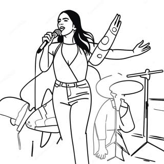 Dua Lipa Performing on Stage Coloring Page | Dua Lipa 塗色頁