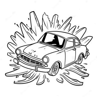 Car Crash Coloring Page | Car Crash 塗色頁
