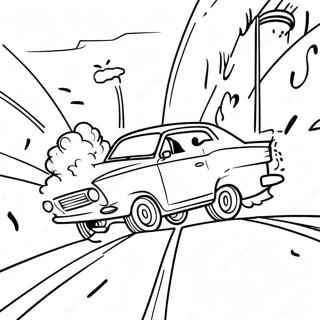Exciting Car Crash Scene Coloring Page | Car Crash 塗色頁