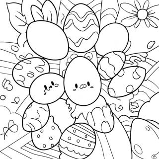 Colorful Easter Eggs Coloring Page | Easter Eggs 塗色頁