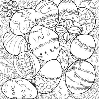 Decorated Easter Eggs Coloring Page | Easter Eggs 塗色頁