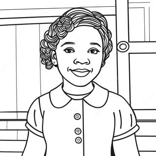 Ruby Bridges Inspirational Coloring Page | Ruby Bridges 塗色頁