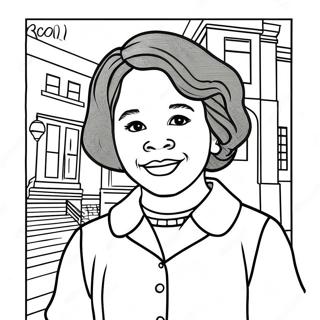 Ruby Bridges Historical Moment Coloring Page | Ruby Bridges 塗色頁
