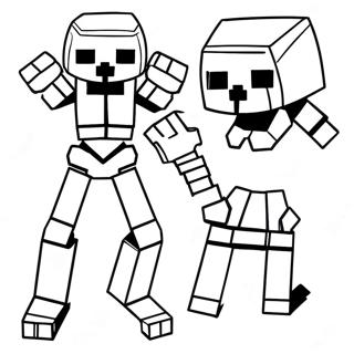 Minecraft Mutant Skeleton Coloring Page | Minecraft Mutant Skeleton 塗色頁