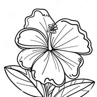 Vibrant Tropical Hibiscus Coloring Page | Tropical Flowers 塗色頁