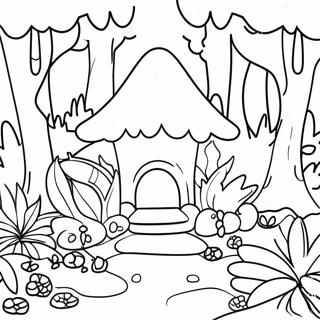 Enchanted Forest Fairy Garden Coloring Page