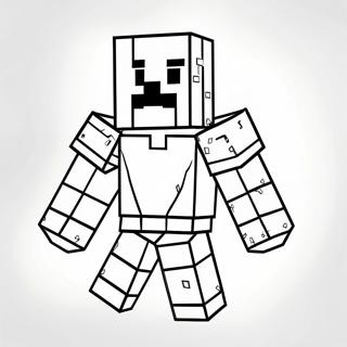 Diamond Armor Minecraft Steve Coloring Page | Diamond Armor Minecraft Steve 塗色頁