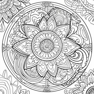 Thick Lined Mandala Coloring Page | Thick Lined 塗色頁