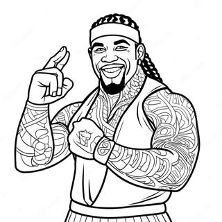 Jey Uso Coloring Page | Jey Uso 塗色頁