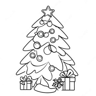 Festive Christmas Tree Coloring Page | Twas the Night Before Christmas 塗色頁