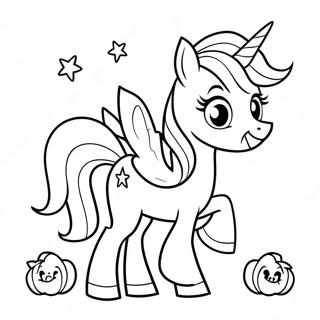 Twilight Sparkle in Spooky Costume Coloring Page | My Little Pony Halloween 塗色頁