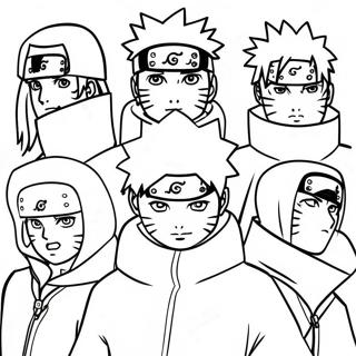 Naruto Akatsuki Members Coloring Page | Akatsuki 塗色頁