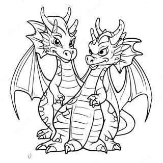 Three Headed Dragon Coloring Page | Three Headed Dragon 塗色頁