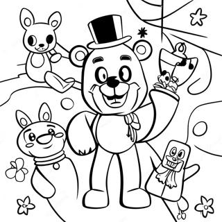 FNAF Christmas Characters Coloring Page | FNAF Christmas 塗色頁
