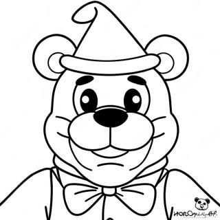 Freddy Fazbear in Santa Hat Coloring Page | FNAF Christmas 塗色頁