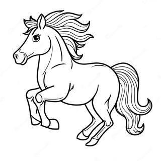 Realistic Wild Horse Galloping Coloring Page | Realistic Wild Horse 塗色頁