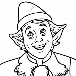 Joyful Buddy the Elf Coloring Page | Buddy the Elf 塗色頁