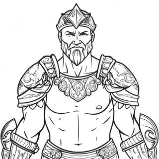 Midas in Golden Armor Coloring Page | Fortnite Midas 塗色頁