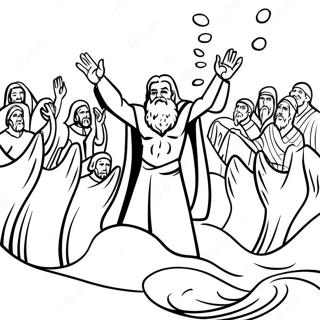 Moses Parting the Red Sea Coloring Page | Old Testament 塗色頁